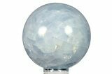 Polished Blue Calcite Sphere - Madagascar #277162-1